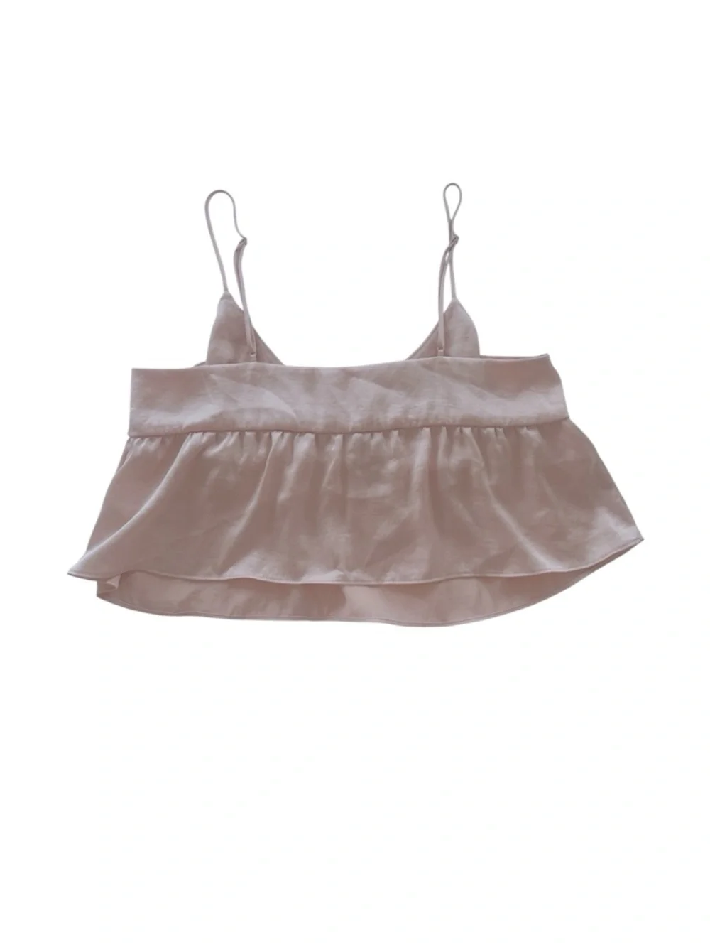 Aritzia Pale Pink Satin Lover Camisole Babydoll Tank Top in size Small - Picture 3 of 4